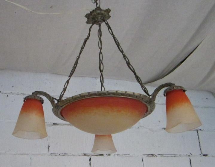 art deco luster pate de verre Schneider glaspasta, Antiek en Kunst, Ophalen