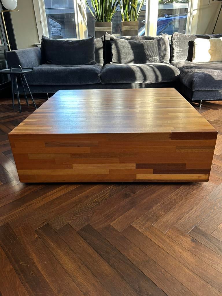 Robuuste salontafel mixwood/mixed wood, Ophalen, Gebruikt, Vierkant, Minder dan 50 cm