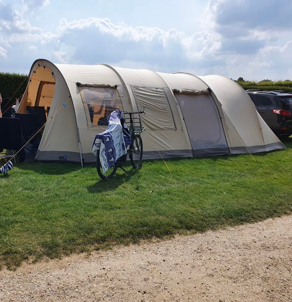 Tunneltent 5x10m 6 persoons, Caravans en Kamperen, Tenten, Ophalen, Gebruikt, Tot en met 6