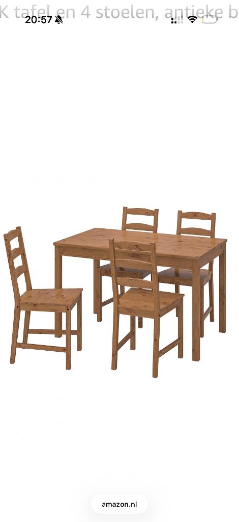 İkea Jokkmokk table and 4 chairs, Ophalen, Gebruikt, 100 tot 150 cm, 50 tot 100 cm