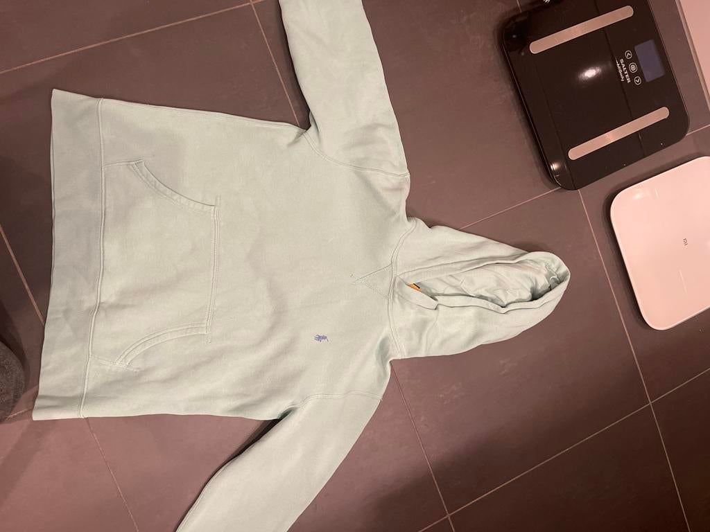 Polo Ralph Lauren hoodie turquoise - Maat L (14-16), Ophalen of Verzenden, Zo goed als nieuw, Jongen of Meisje, Trui of Vest