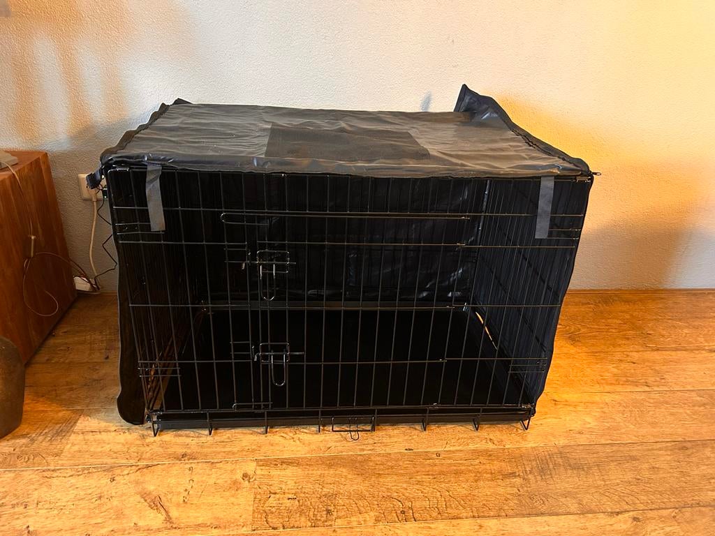 Adori Premium Bench 2-Deurs Zwart - Hondenbench - 91x58x66, Dieren en Toebehoren, Hondenbenches, Ophalen, Zo goed als nieuw