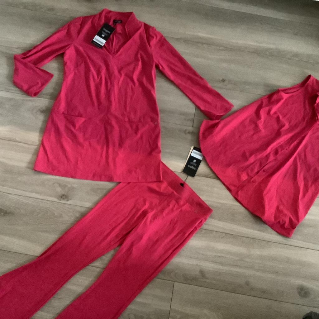 NIEUW Ladress travelstof set 3 delig broek blouse tuniek L, Maat 42/44 (L), Ophalen of Verzenden, Zo goed als nieuw, Roze