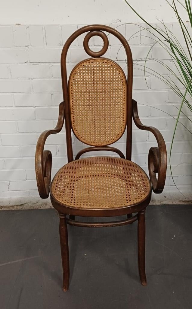 Vintage stoel met webbing - Thonet stijl, Antiek en Kunst, Antiek | Meubels | Stoelen en Banken, Ophalen