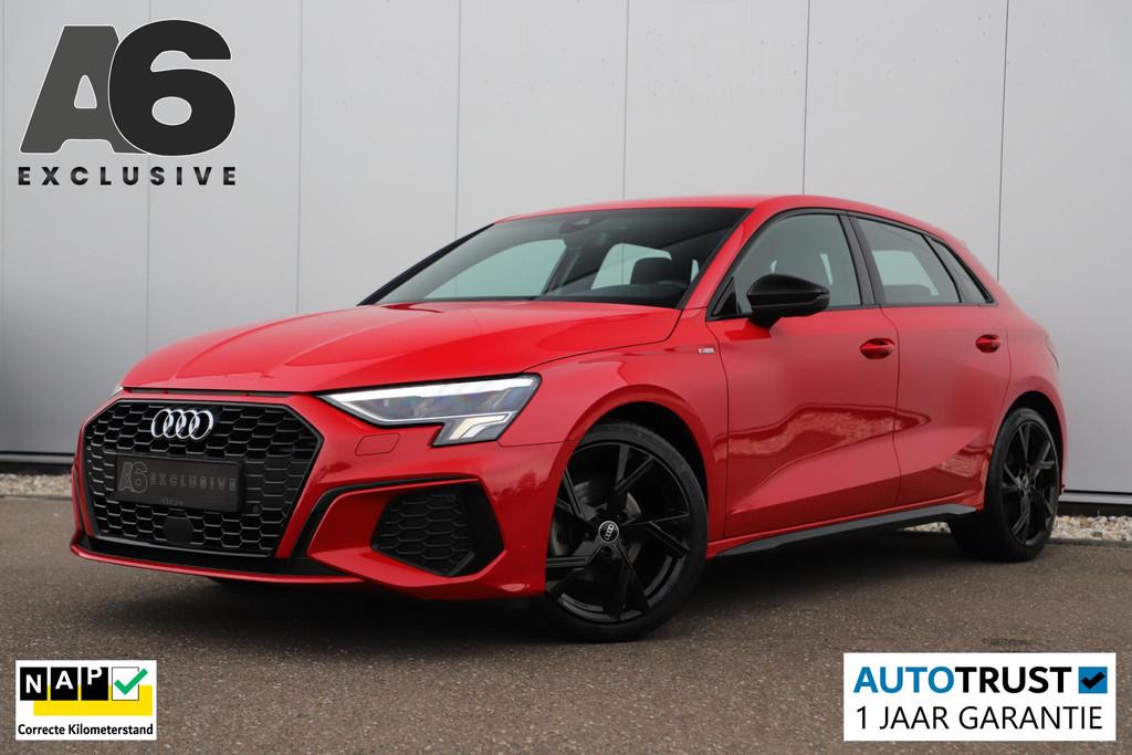 Audi A3 Sportback 30 TFSI S edition Sport Black Edition Auto, Stof, Gebruikt, Met garantie (alle), Origineel Nederlands