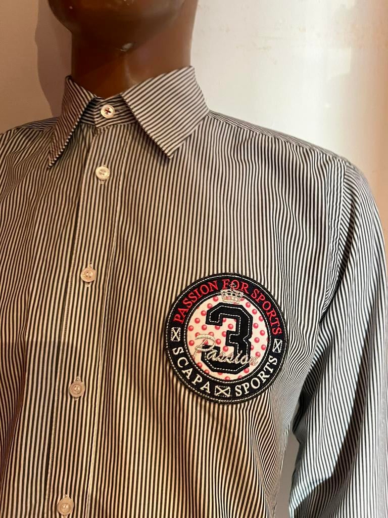 SCAPA overhemd maat L origineel ZGAN, Wit, Ophalen of Verzenden, Zo goed als nieuw, Halswijdte 41/42 (L)