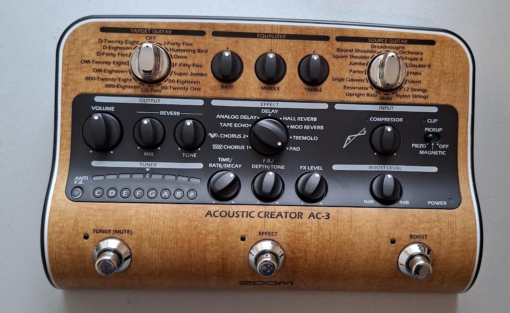 ZOOM "AC-3" - ACOUSTIC GUITAR - FX - MULTI EFFECTPEDAAL !!!!, Muziek en Instrumenten, Effecten, Ophalen of Verzenden, Zo goed als nieuw