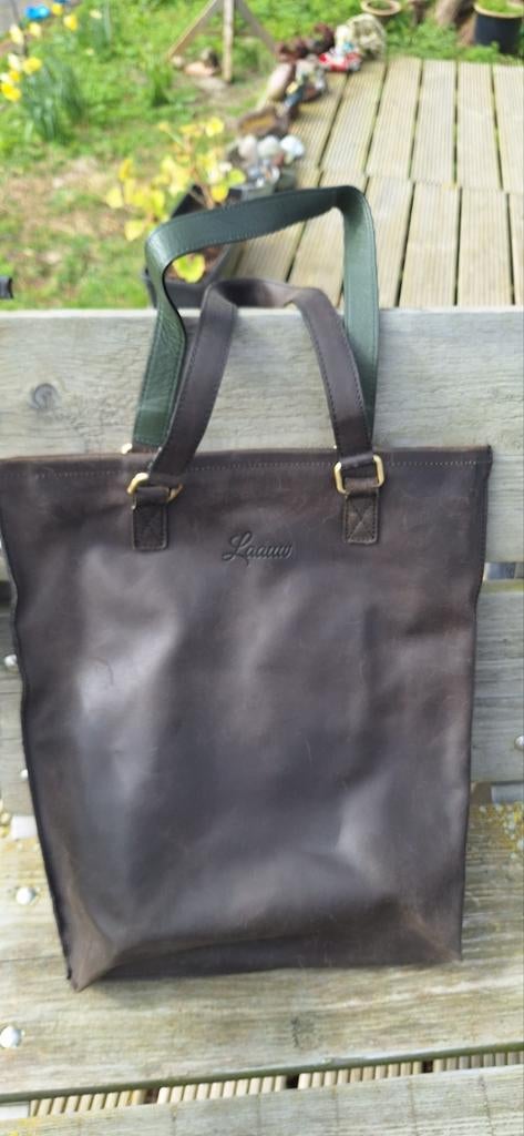 Leren shopper serie Laauw, Ophalen of Verzenden, Zo goed als nieuw, Groen, Shopper