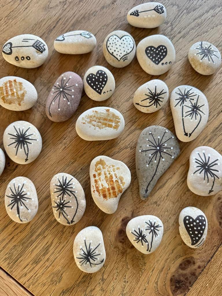 Beschilderde stenen ter decoratie, Ophalen of Verzenden, Gebruikt, Meerkleurig, Steen/keramiek