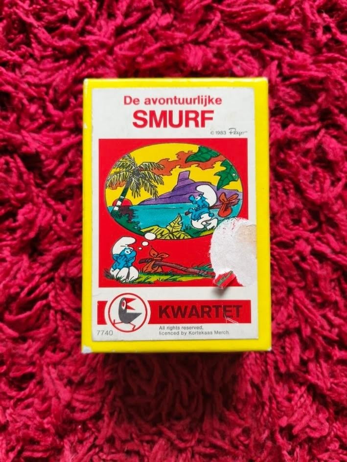 De avontuurlijke smurf kwartetspel  vintage 1983, Ophalen of Verzenden, Gebruikt