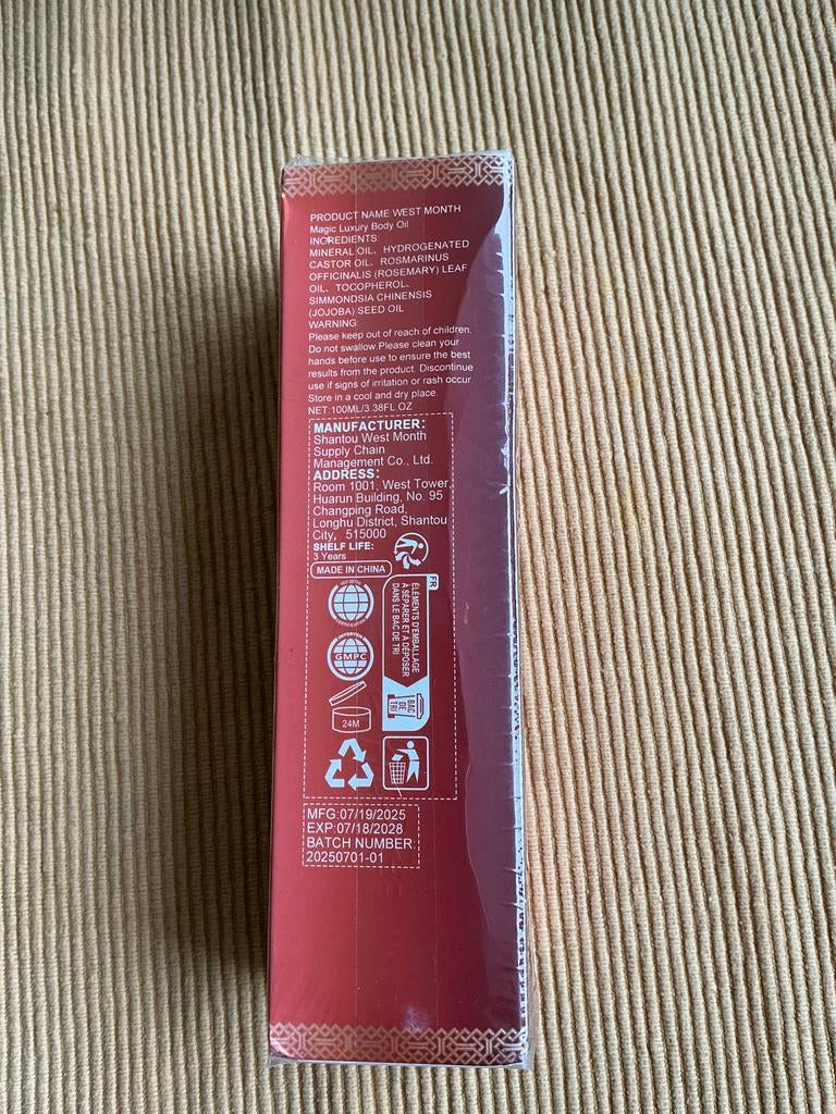 West Month Magic Luxury Body Oil - Hydraterend & Verzorgend, Ophalen of Verzenden, Nieuw, Bodylotion, Crème of Olie