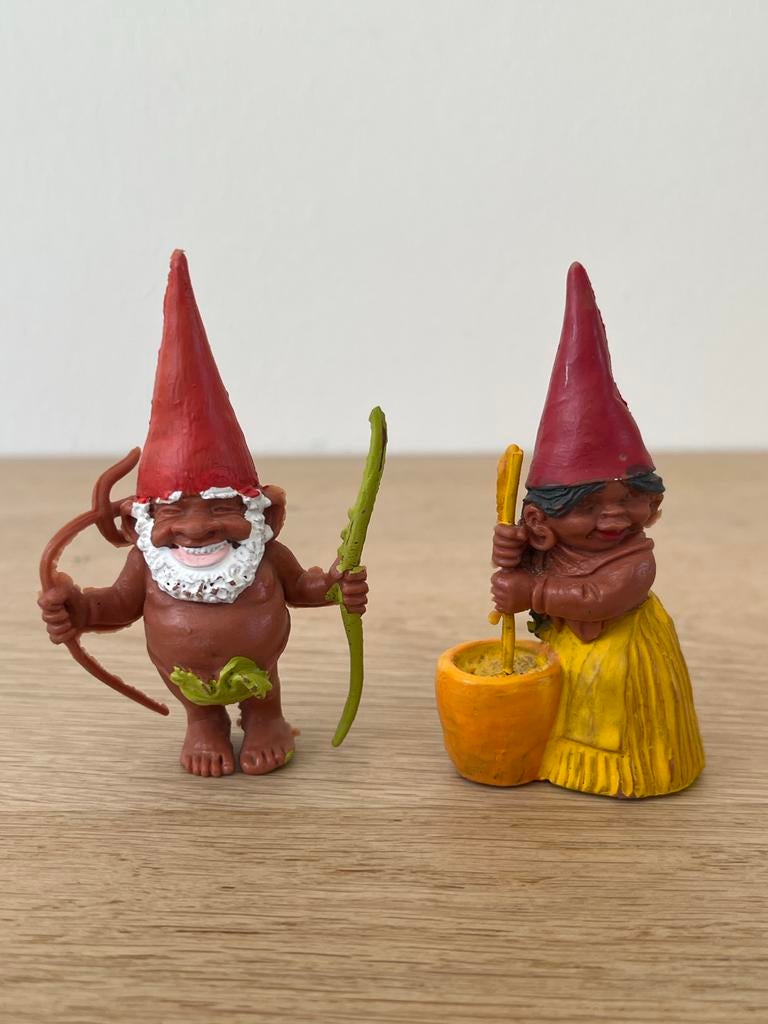 David de Kabouter poppetjes Afrika - Set van 2, Gebruikt, Ophalen of Verzenden, BRB, Nvt