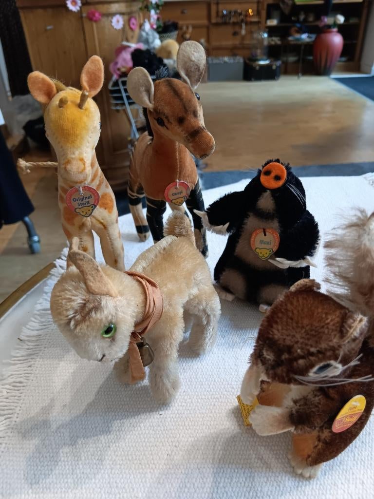 Verzameling oude Steiff Dieren, Antiek en Kunst, Ophalen of Verzenden