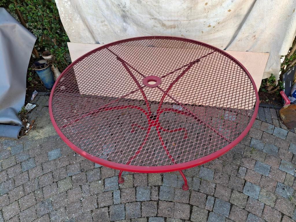 Frans brocante ijzeren tuinset, Tuin en Terras, Ophalen, Gebruikt, Overige materialen, 4 zitplaatsen