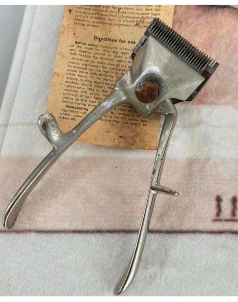 1951 - Delta solingen antiek Hand tondeuse clipper compleet, Antiek en Kunst, Ophalen of Verzenden