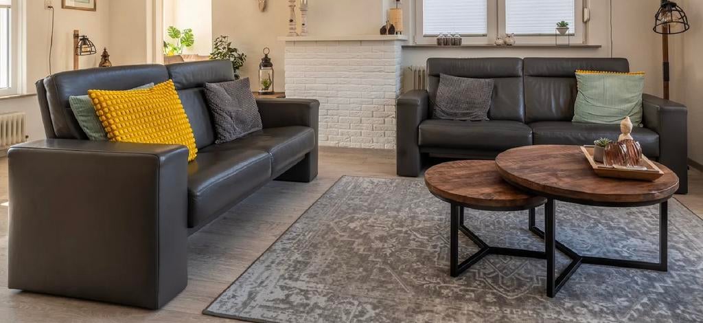 Leren bankstel 3 zits + 2,5 zits, Ophalen, Zo goed als nieuw