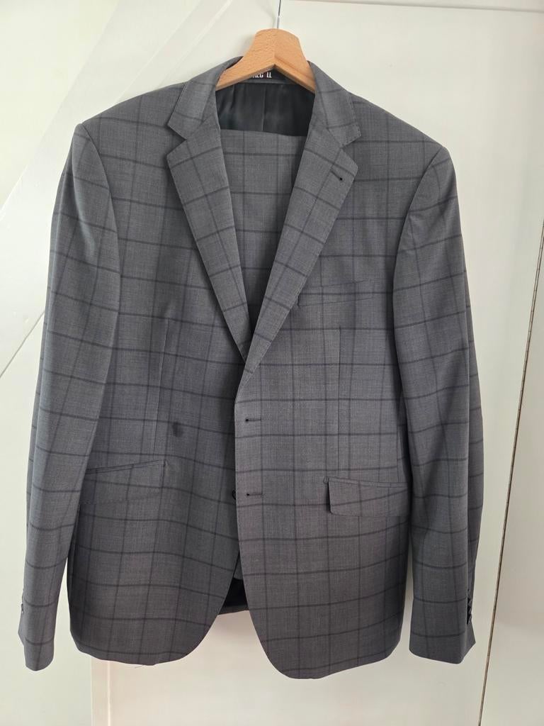 Recall grijs geruit pak - wol - maat 106 (lengtemaat!), Kleding | Heren, Kostuums en Colberts, Zo goed als nieuw, Maat 56/58 (XL)