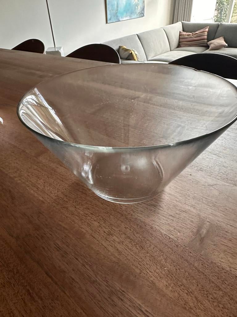Grote glazen saladeschaal, Ophalen, Gebruikt