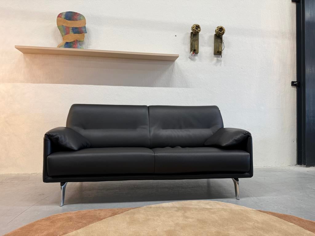 Nieuwstaat Leolux Bora Balanza Bank 2,5 zits Senso Black, 150 tot 200 cm, Tweepersoons, 75 tot 100 cm, Ophalen of Verzenden