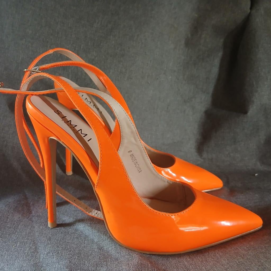 Oranje glimmende high heels, hoge hakken, pumps, Ophalen of Verzenden