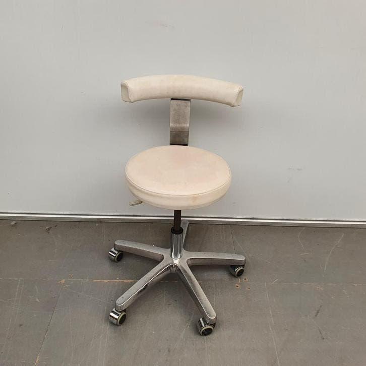 2x tandartsstoel bureaustoel werkstoel wit skai/kunstleder, Ophalen, Gebruikt, Wit