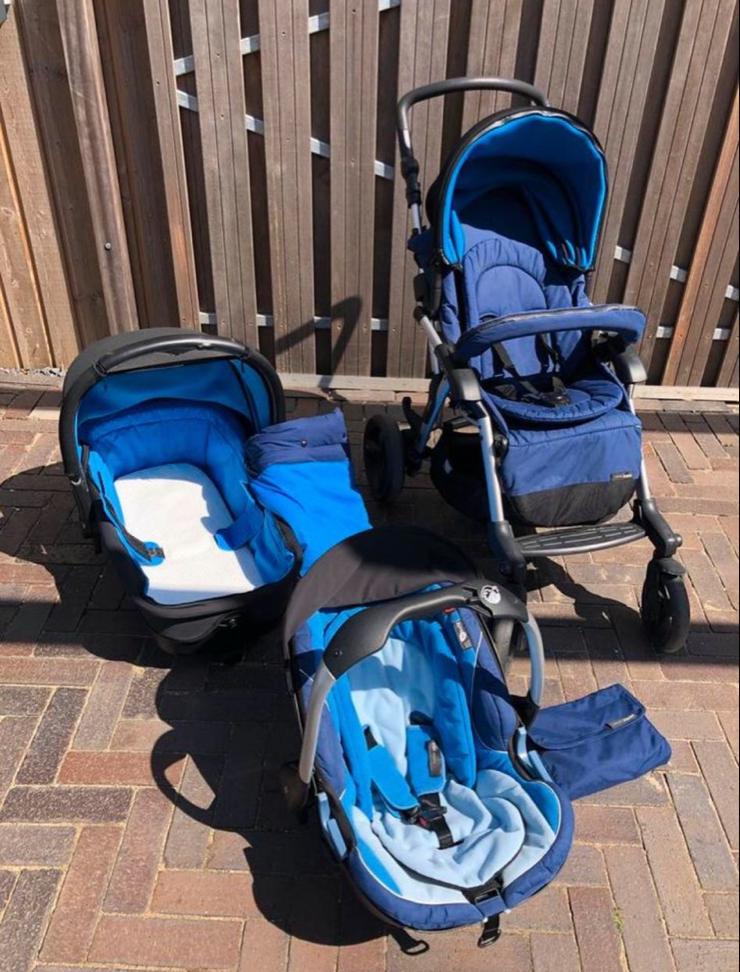 3-delige kinderwagen met autostoeltje en reiswieg concord, Kinderen en Baby's, Kinderwagens en Combinaties, Gebruikt, Combiwagen