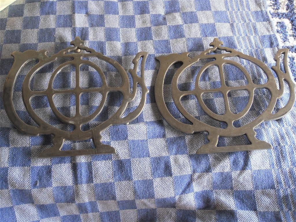 metalen onderzetters/ pannenonderzetter/ theepot/ eend/ vis, Ophalen of Verzenden