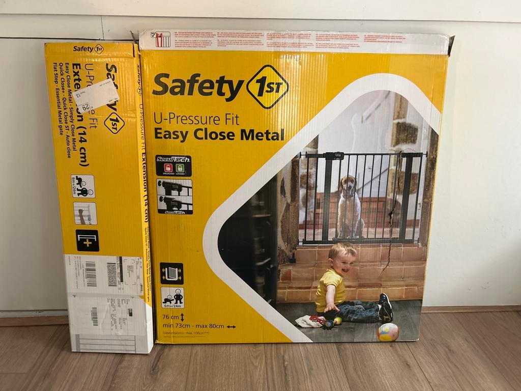 Safety 1st traphekje met uitbreiding, Kinderen en Baby's, Traphekjes, Ophalen, Nieuw, 100 tot 115 cm, Klemhekje