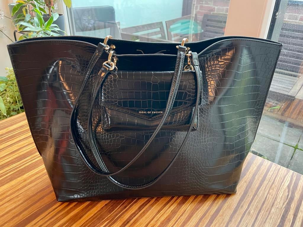 Ideal of Sweden Neo Noir Croco Tas - Zo goed als nieuw!, Sieraden, Tassen en Uiterlijk, Tassen | Damestassen, Ophalen of Verzenden
