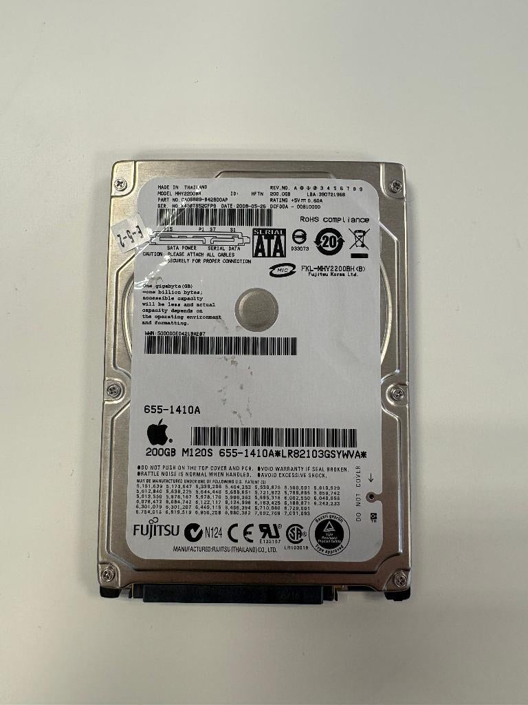 HDD Fujitsu 2,5 inch SATA MHY2200BH 200GB, Intern, Gebruikt, -, -
