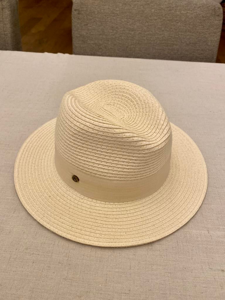 Zomerhoed meisje wit 55 cm zgan, Kinderen en Baby's, Babykleding | Petten en Hoeden, Meisje, Hoed, Ophalen of Verzenden, Zo goed als nieuw