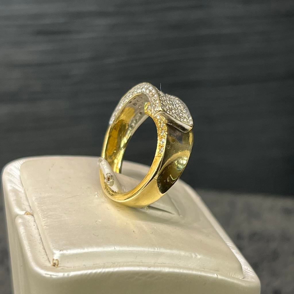 18 karaat gouden ring massief model, Ophalen of Verzenden, Nieuw, Goud, Dame