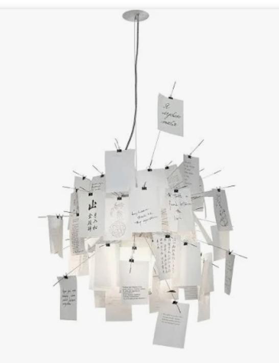 Ingo Maurer zettel 5 hanglamp, Ophalen, Gebruikt, Glas, Minder dan 50 cm