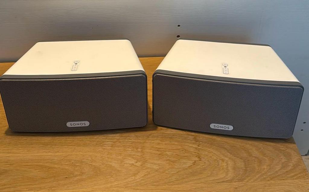 2x Sonos Play 3 Wit | Stereoset | 1 Jr Garantie, Audio, Tv en Foto, Ophalen of Verzenden, Zo goed als nieuw, Sonos, 120 watt of meer