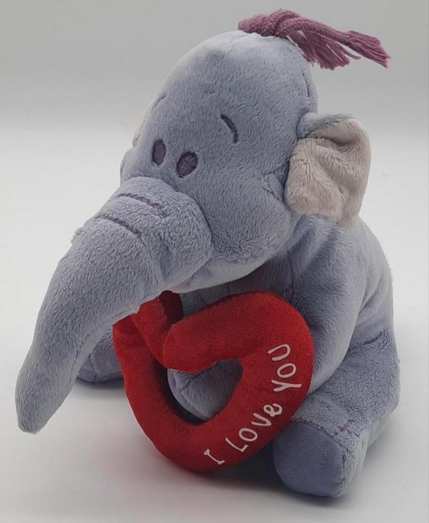 Lollifant knuffel met I Love You hart Nicotoy ca. 24cm, Ophalen of Verzenden, Winnie de Poeh of vrienden, Zo goed als nieuw, Knuffel