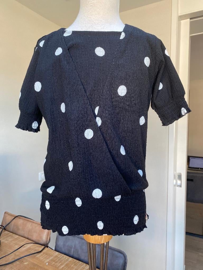 LOOXS blouse zwart / wit maat 158 / 164 D30, Kinderen en Baby's, Kinderkleding | Maat 158, Gebruikt, Meisje, Overhemd of Blouse