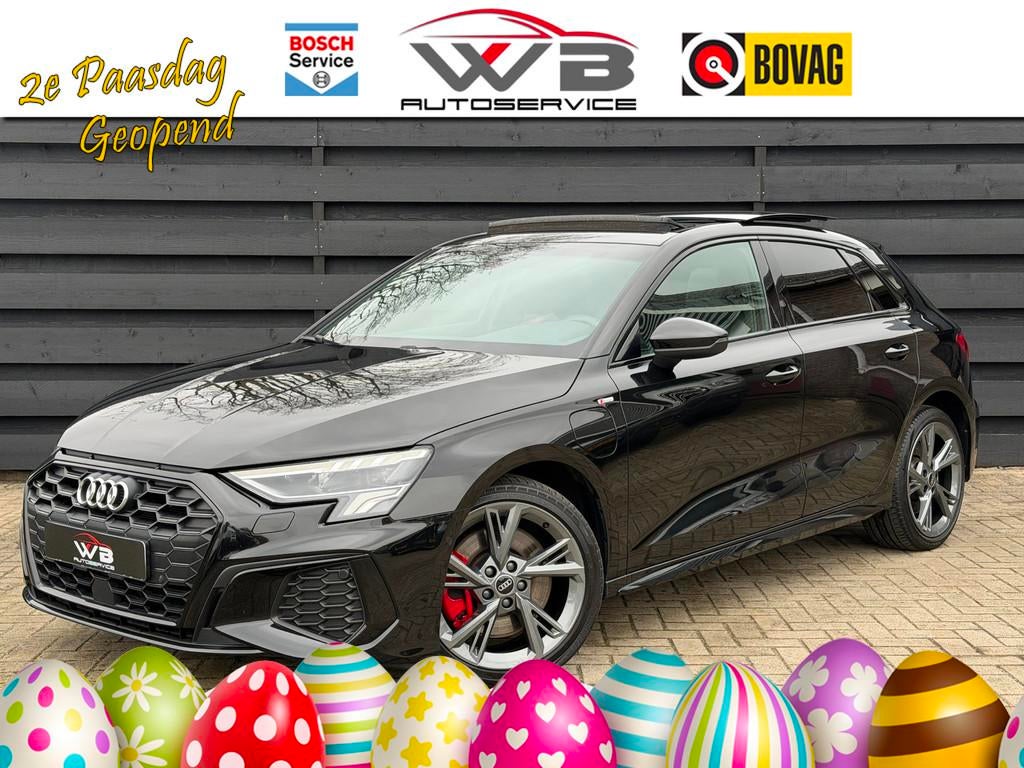 Audi A3 Sportback 45 TFSI e S Line Competition PANO I Leder, Gebruikt, Zwart, 4 cilinders, Zwart