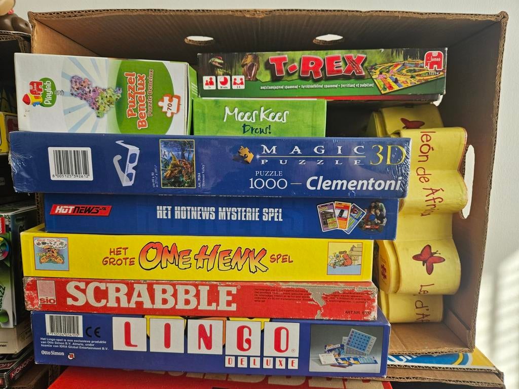 Diverse spelletjes en puzzels: Scrabble, Lingo, Clementoni, Ophalen, 500 t/m 1500 stukjes, Gebruikt, Overige typen