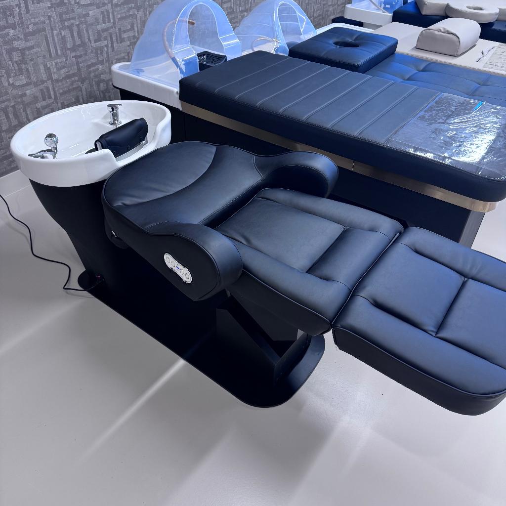 Electrische wasunit beauty unit electric wash relax kapper, Ophalen, Leer, Wit, Nieuw