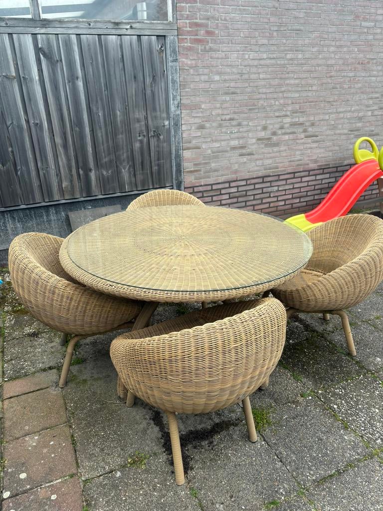 Tuinset tafel met 4 stoelen, Ophalen, 4 zitplaatsen, Gebruikt, Eettafel