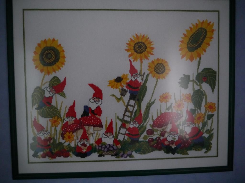 geborduurd schilderij, Antiek en Kunst, Kunst | Schilderijen | Klassiek, Ophalen of Verzenden