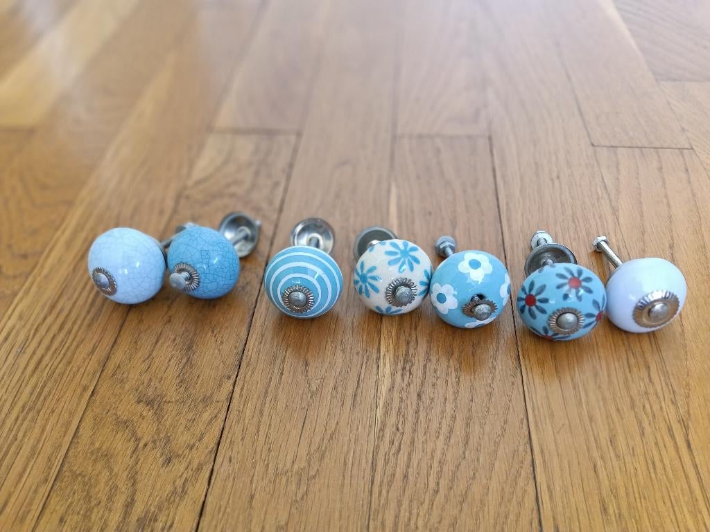 Franse deurknoppen, Ophalen, Brocante, Blauw, Zo goed als nieuw