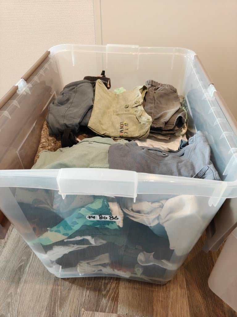 Doos jongens kleding maat 74, 80, 86 merken als noppies hema, Ophalen of Verzenden