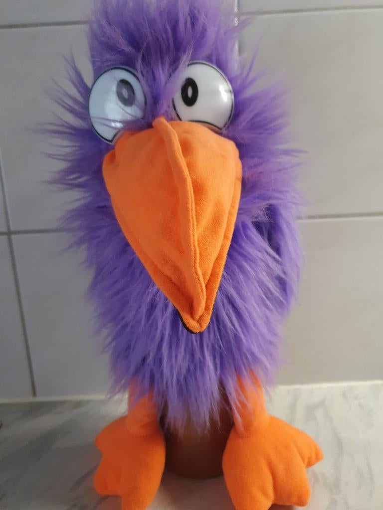 Kraaivogel handpop, 38 cm met geluid in snavel, Ophalen of Verzenden