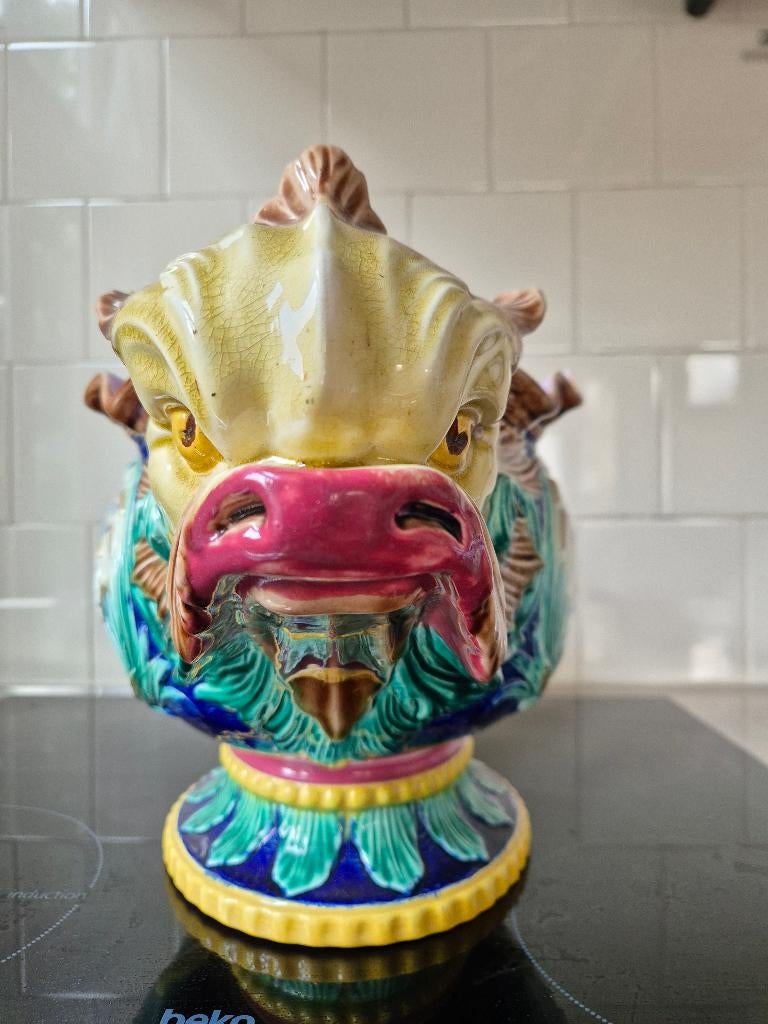 Unieke grote jardiniere / art nouveau cachepot eyecatcher, Antiek en Kunst, Antiek | Keramiek en Aardewerk, Ophalen