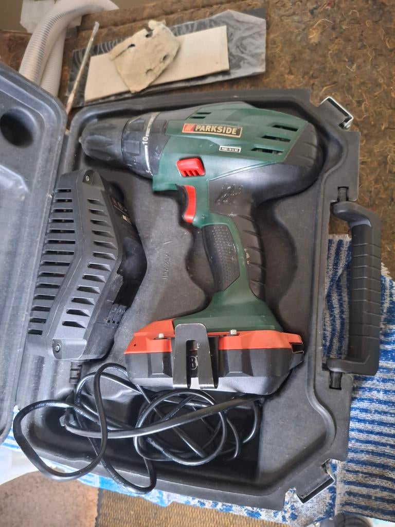 Parkside Boor- en Schroefmachine - Gebruikt, Doe-het-zelf en Verbouw, Ophalen of Verzenden, Gebruikt, Boor- en Schroefmachine