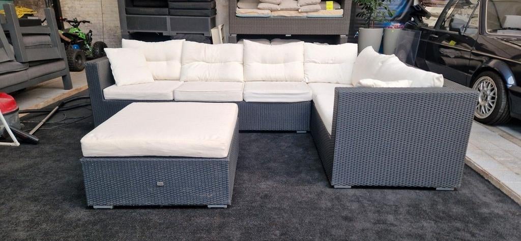 Bellagio hoekbank/ loungeset opstelling, Ophalen, Gebruikt, Wicker