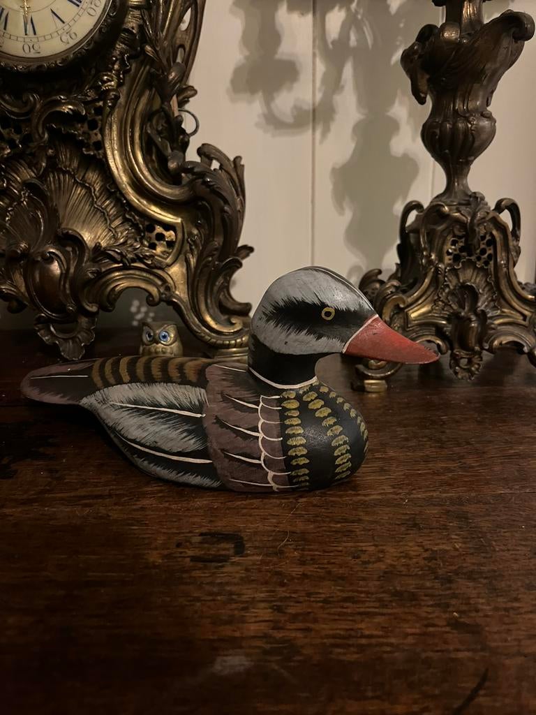 Vintage houten lokeend, Antiek en Kunst, Ophalen of Verzenden