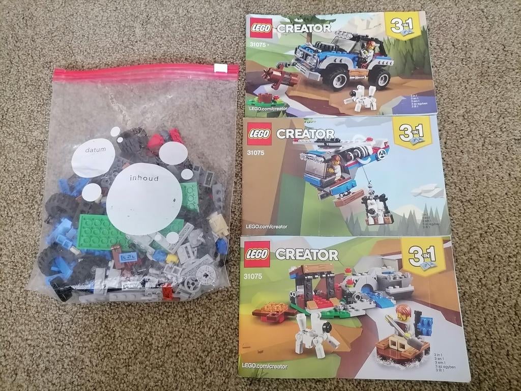 Lego Creator 31075 3in1, Ophalen of Verzenden, Zo goed als nieuw, Complete set, Lego
