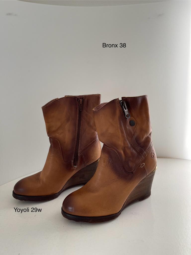 29W Bronx 38 enkellaarzen met sleehak bruin, Ophalen of Verzenden, Zo goed als nieuw, Bruin